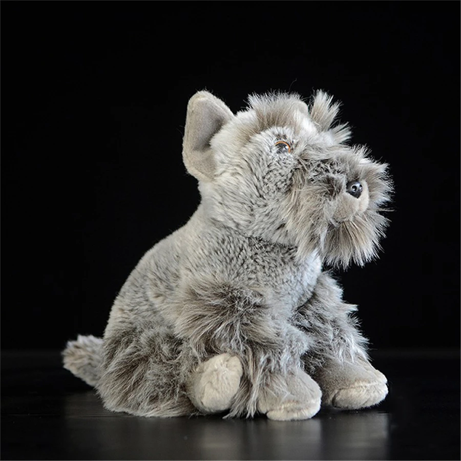 Schnauzer Dog Plush Toy Stuffed Animal Soft Children Simulation Schnauzer Dog Plush Toys Kids