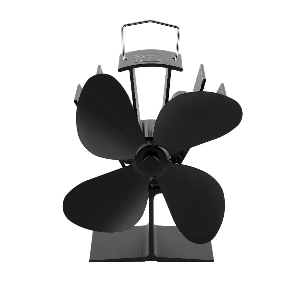 

Powerless Fireplace Stove Fan 4 Blade Blower For Wood Burner Heat Powered Stove Fan Household Fireplace Accessories EU Plug