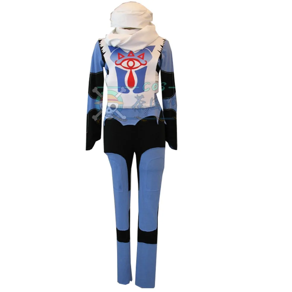 2018 Zelda Ocarina Of Time Sheik Blue Uniform Game Cosplay Costume