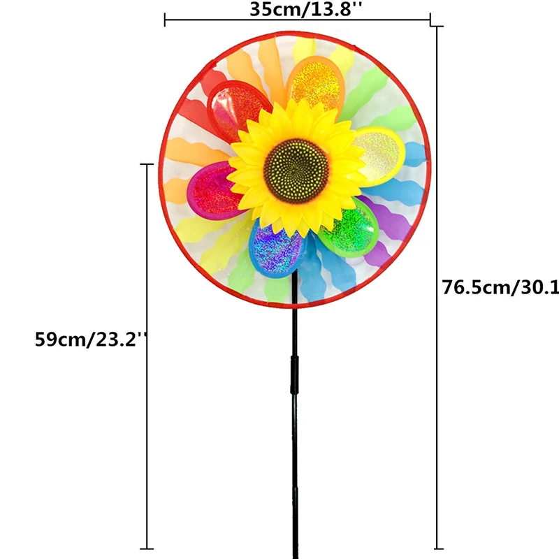 1 шт. новые ветряная мельница в виде подсолнечника ветра вертушка радуги ветрячок дома газон двор Декор Детская игрушка Подарки