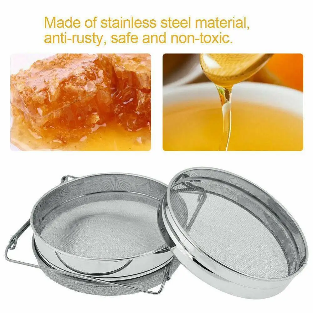 

honey extractor eDouble Layer Strainer Honey Filter Strainer Network Screen Mesh Filter Sieve Beekeeping Tools Honey Tools