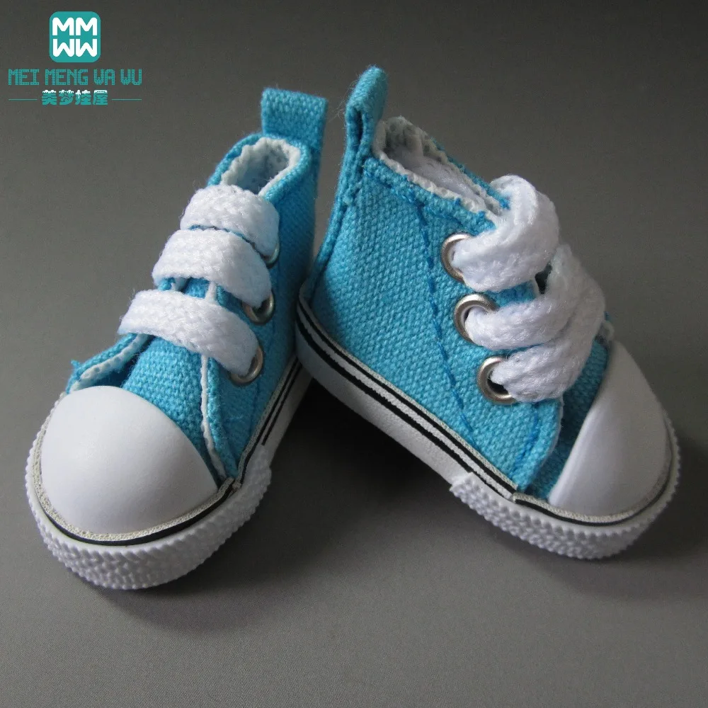 one pair 5cm toy doll Shoes fashion Denim Canvas Mini Sneakers Shoes for 1/6 bjd doll Accessories