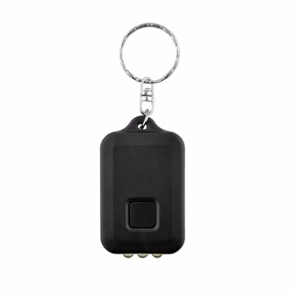 Outdoor Rechargeable Mini Portable Solar Power Black Energy 3LED Light Lamp Keychain Keyring Torch