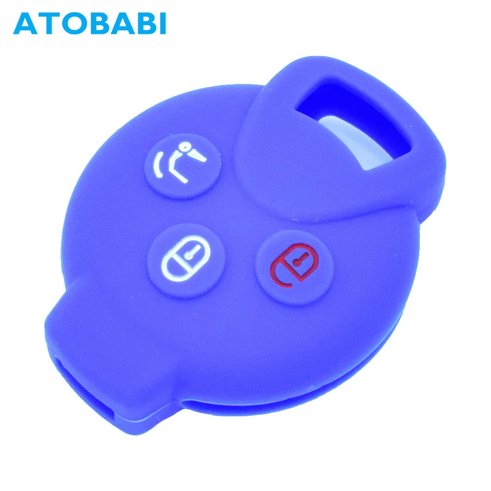 

3 Buttons Silicone Car Key Cases Remote Keychain Shell Protector Cover for Mercedes Benz 2007-2013 Smart Fortwo Car Accessories