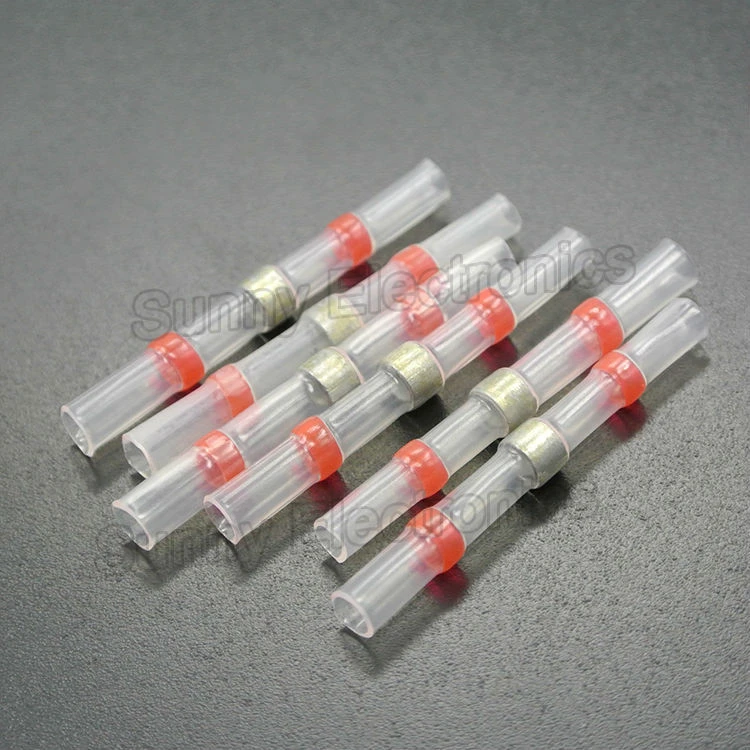 100Pcs Heat Shrink Solder Seal Wire Red Connectors Terminals 22-18Gauge AWG GA