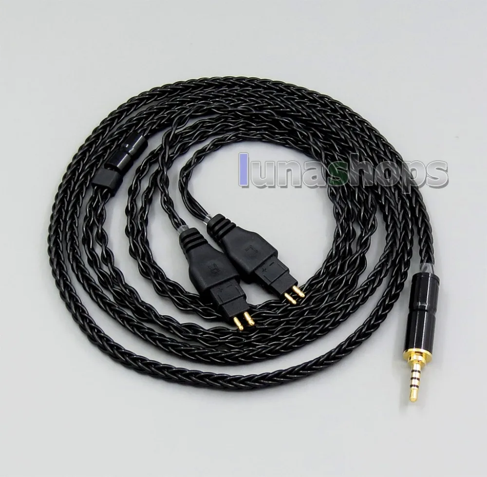 

3.5mm 2.5mm 4.4mm 8 Core Balanced Pure Silver Plated Earphone Cable For Sennheiser HD580 HD600 HD650 HD430 HD660s