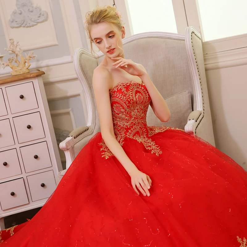 Винтажные кружевные Красные Свадебные платья QQ Lover 2020 женское бальное платье
