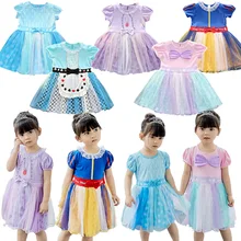 Маленькие костюмы для девочек на Хэллоуин, маскарадные платья принцесс Эльза Анна, Белоснежка, вечерние платья платье для маленьких девочек одежда для детей от 2 до 6 лет