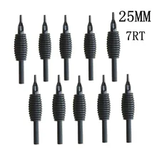 YILONG 10 шт. 25 мм 7RT одноразовый силиконовый черный насадки для тату советы и сцепление с наконечником