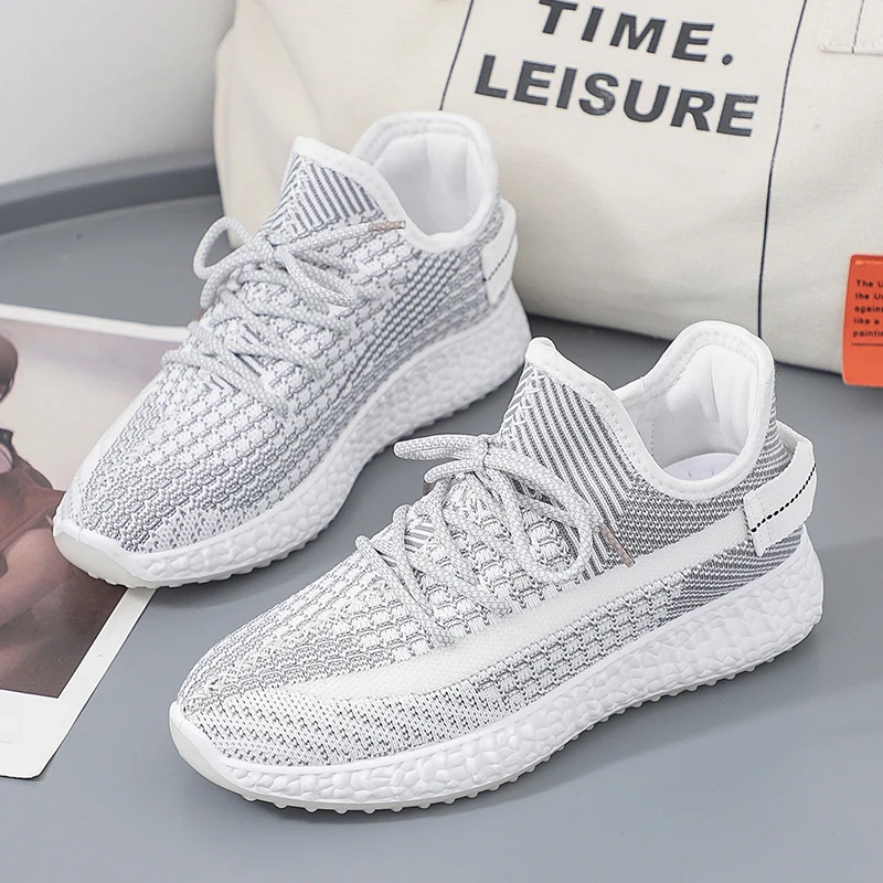 Лидер продаж; женские легкие мягкие кроссовки из сетчатого материала; модная удобная прогулочная спортивная обувь со шнуровкой; Прямая