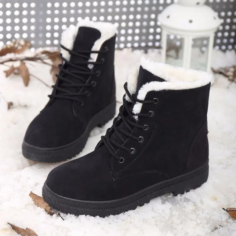 Fashion Snow Boots Winter Ankle Boots Women Shoes Plus Size Shoes 2016 Warm Plus Flat Heels Woman Booties Ladies Shoes DX106 (16)
