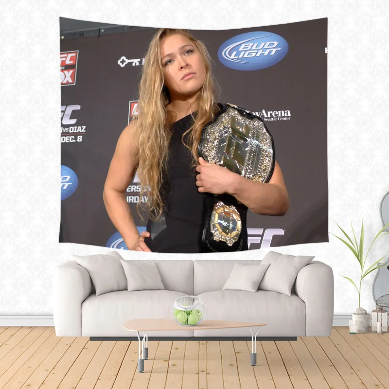 Ronda Rousey Полиэстер Прямоугольник гобелены DIY настенный ковры пледы йога коврики пикник дома спальня украшения - Цвет: 1