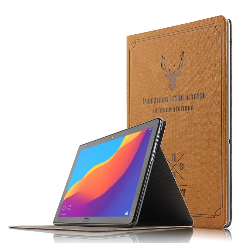 CAMEL Из искусственной кожи чехол-подставка чехол для huawei MediaPad T5 10 AGS2-L09 AGS2-L03 AGS2-W09 AGS2-W19 10," планшет защитный чехол+ Защитная пленка на экран+ подставка для ручек - Цвет: CAMEL