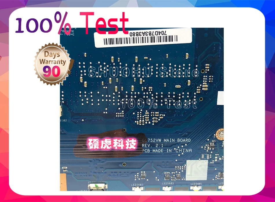 Kefu GL752VW материнская плата для ASUS GL752VW материнская плата для ноутбука GL752V GL752 cpu I7-6700HQ протестирована работа оригинальная материнская плата