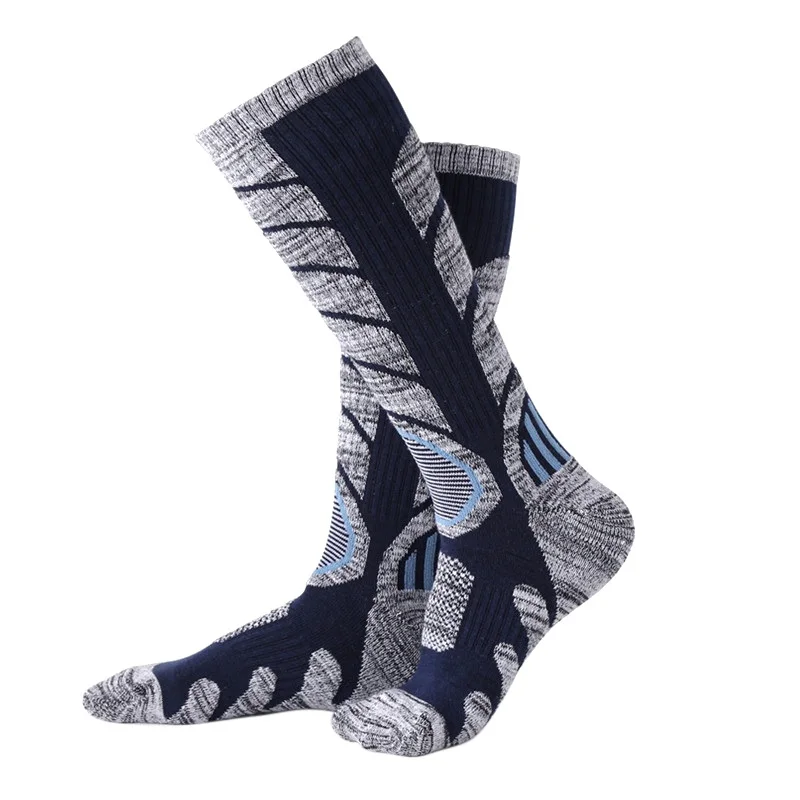 Новые Компрессионные носки мужские и женские носки для бега для спорта на открытом воздухе Пешие прогулки альпинистские теплые носки - Цвет: Синий