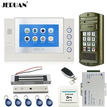 JERUAN 7“ TOUCH Screen LCD Video Door Phone Record Intercom System kit+Waterproof Password HD Mini Camera +180kg Magentic lock