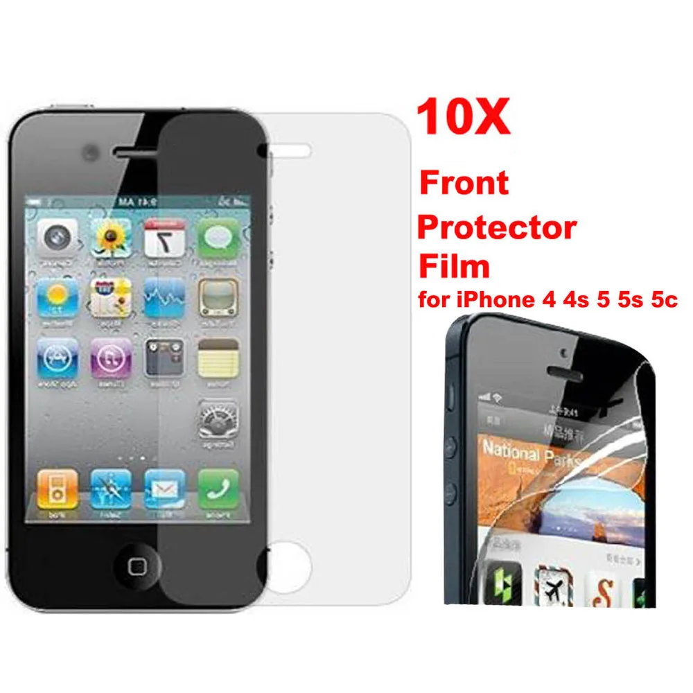 Special Price 10 pcs/lot Clear Transparent Front Screen Protector Guard Film For iPhone 4 4s 5 5S 6 6s 6/6s plus Free shipping