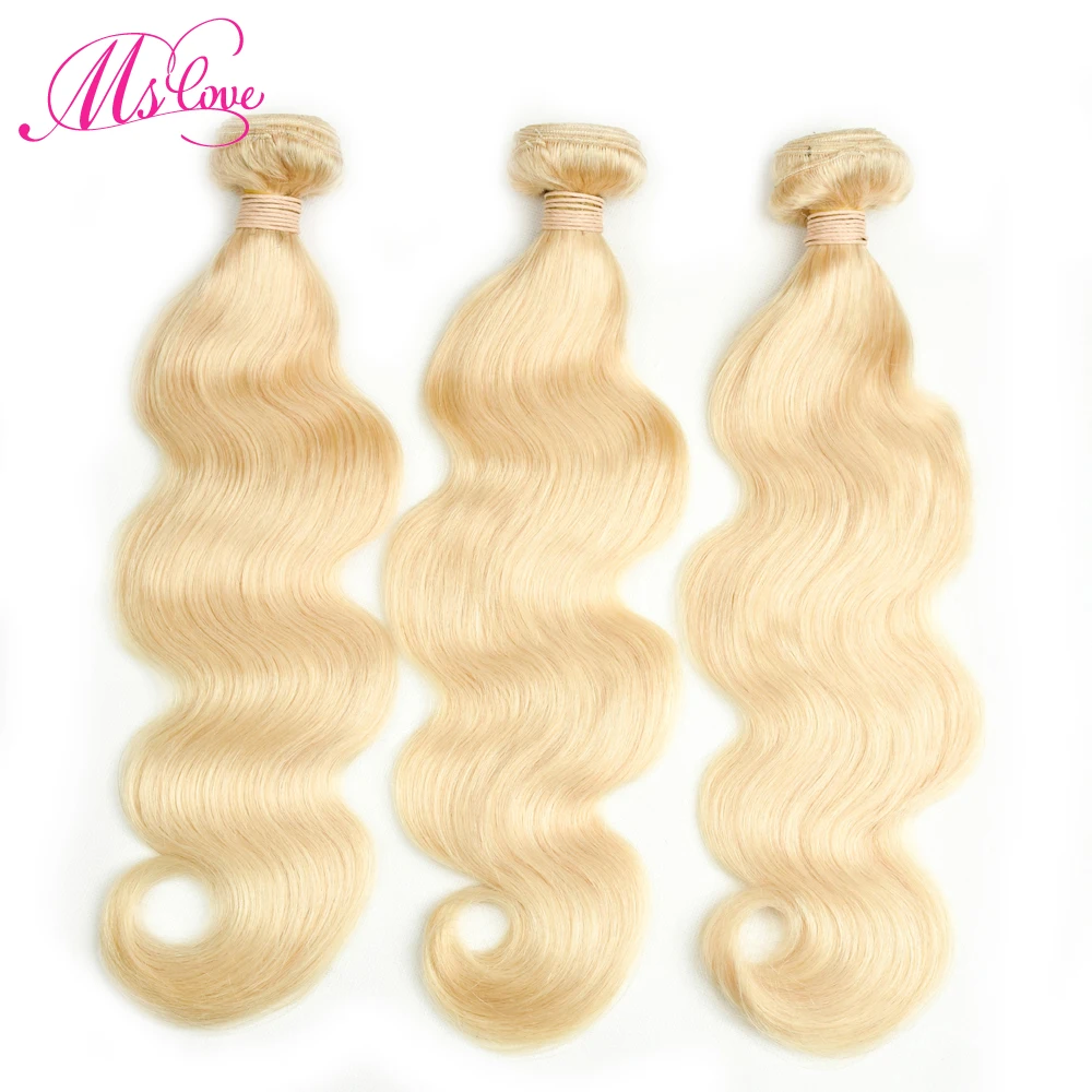 Ms Love 613 Blonde Full Color Brazilian Hair Body Wave Bundles Weave 1 PC Non Remy 100% Human Hair Extensions 10-28Inch Ms Love 613 Blonde Full Color Brazilian Hair Body Wave Bundles Weave 1 PC Non Remy 100% Human Hair Extensions 10-28Inch