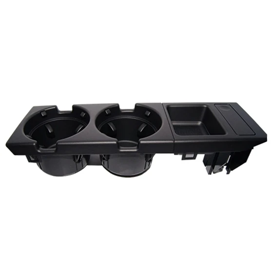 Prezzo Doppio foro auto anteriore center console cup rack cambiamento box per BMW E46 nero