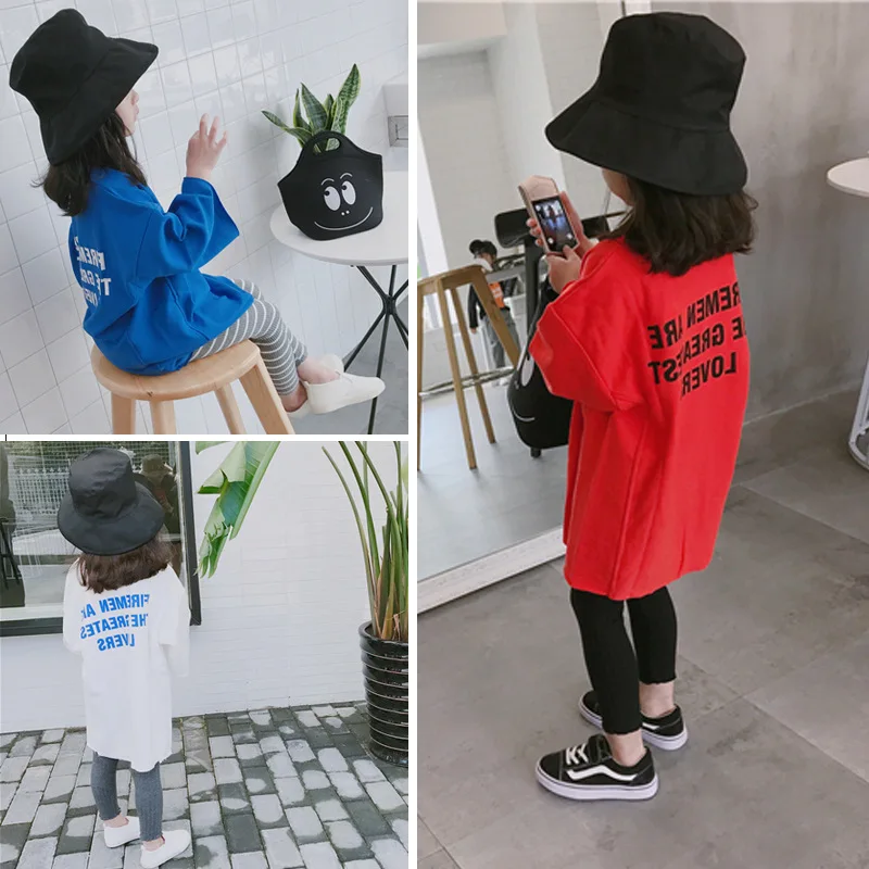 

Korean Baby Girl Long T Shirt Clothes Fashion Cotton Letter Print Tee Shirt for Girls Toddler Pullovers Top Tees Long Sweatshirt