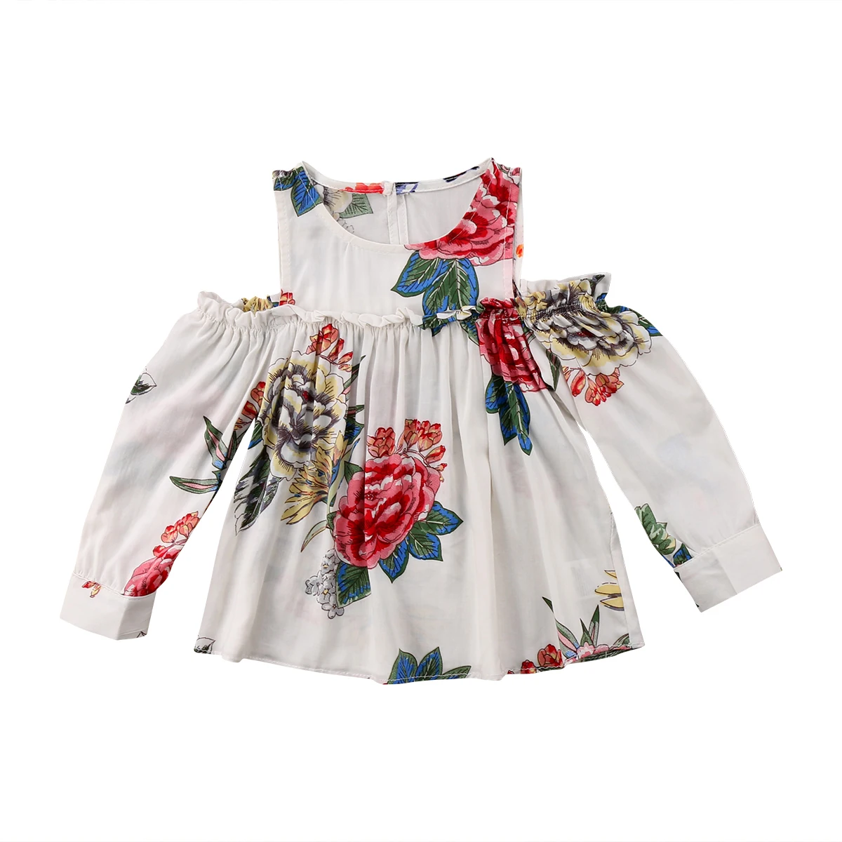 Baby Girls Cute Long Sleeve Floral Off Shoulder Party Sundress Clothes Summer Newborn Baby Girl