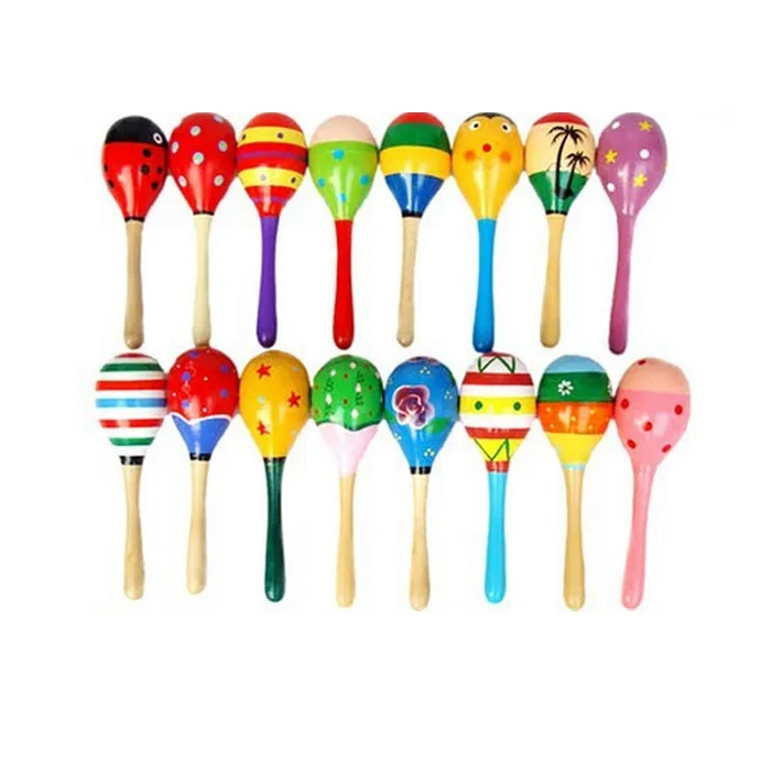 Развивающая детская деревянная погремушка Maracas детские игрушки для малышей