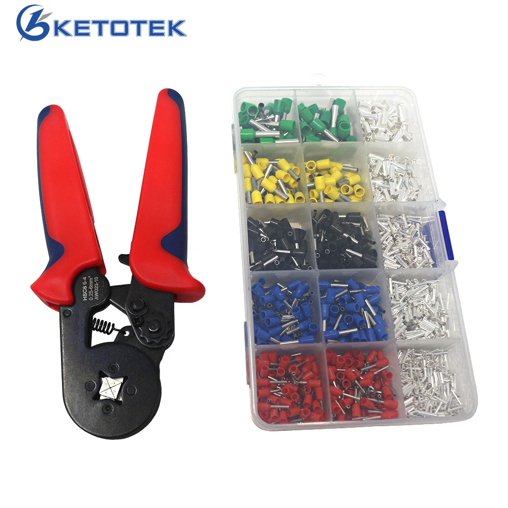 

Mini Type Plier HSC8 6-4 0.25-6mm AWG23-10 Terminal Crimping Crimp Hand Tools Hexagon Tube Red Adjustable