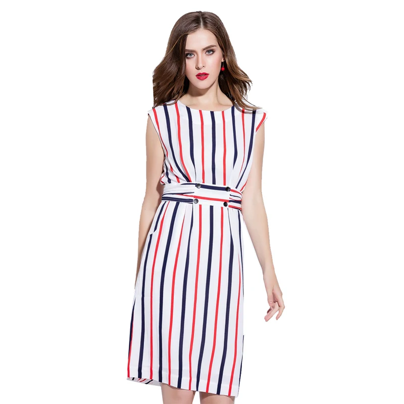 European designer brife stripe one piece summer fashion quality women's