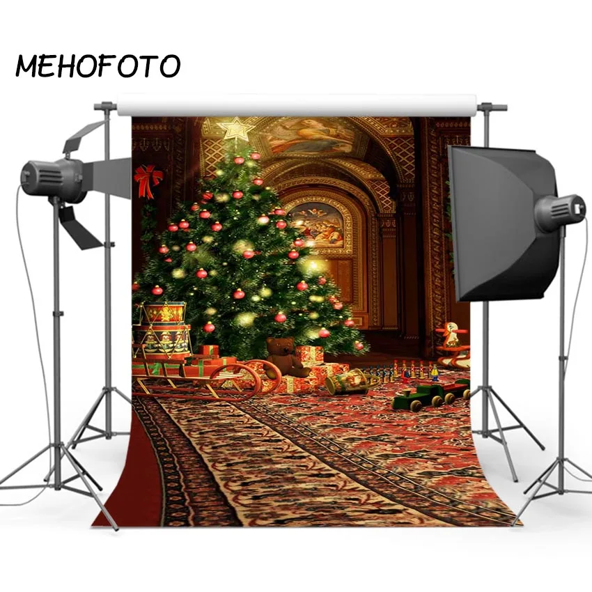 Фон для фотосъемки Рождественский фон Рождественская елка Ретро ковер украшение