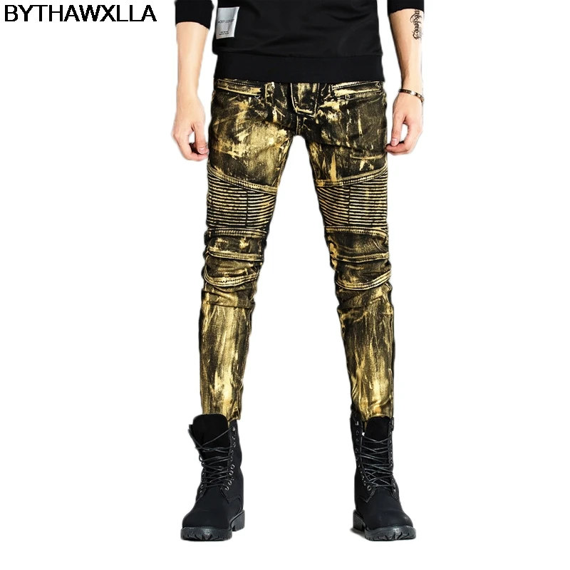 golden jeans pants