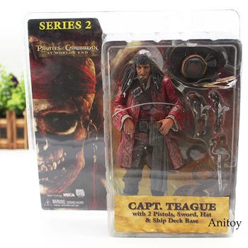 

NECA Pirates of the Caribbean Jack Sparrow Figure At Worlds End Capt Teague Action Figure Toy Gift 18cm KT4485