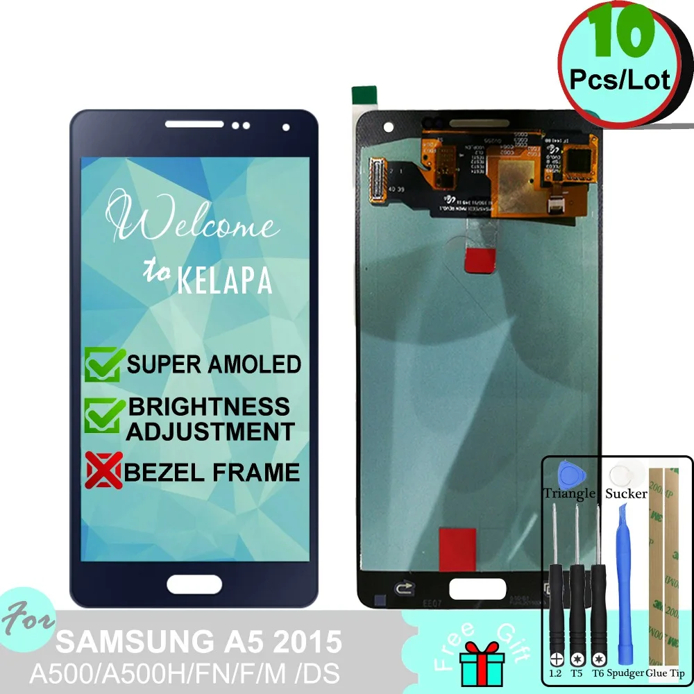 

10 x Super AMOLED LCD For Samsung Galaxy A5 2015 A500 A500H A500FN A500F A500M /DS Touch Screen Digitizer Assembly