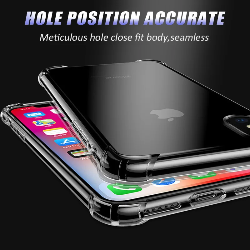 KIPX1046_3_Luxury Shockproof Transparent Cases for iPhone XS XR XS Max Soft Silicone Phone Case for iPhone 5S SE 6S 7 8 Plus Back Cover