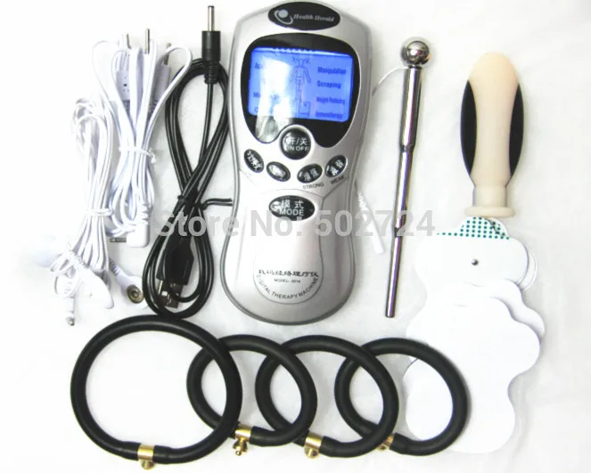 Men's Electroshock Electro Pulse Shock Penis Physical Therapy Ring Urethra Plug Anal Sticky Pad Sex games Toys For Him | Тематическая