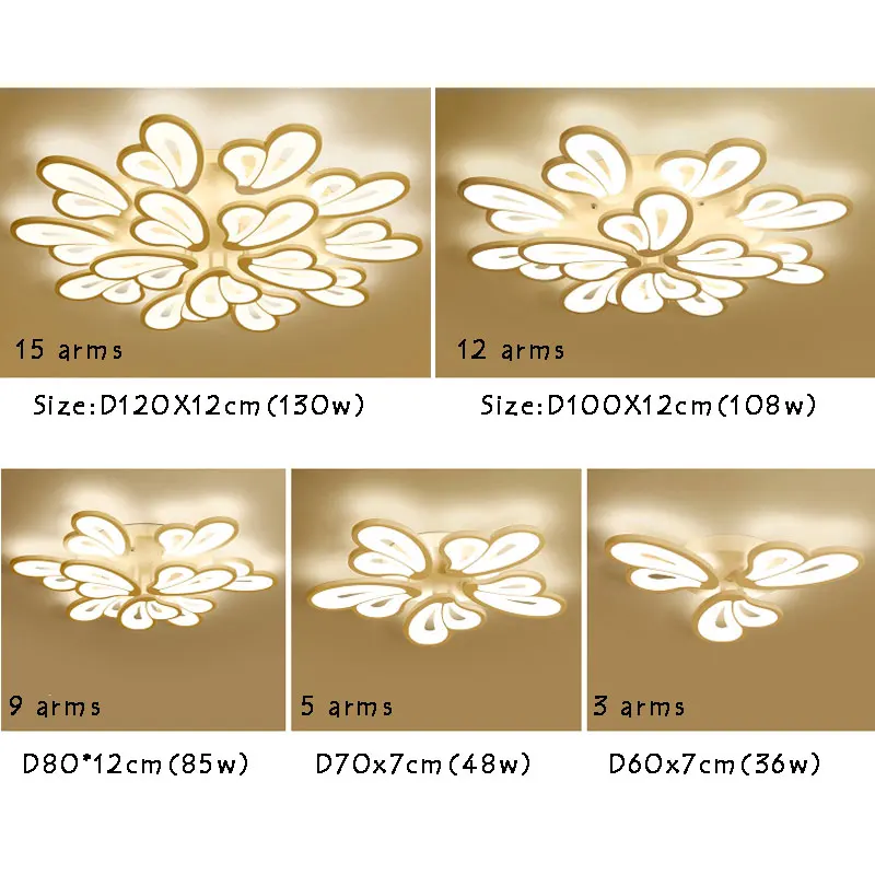 Поверхностного монтажа современный светодиодный люстры светодиодный Потолочные светильники Люстра для гостиной Спальня Кухня белый