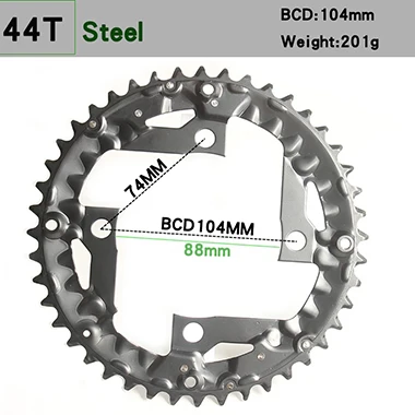 Передняя Звездочка шатун для горного велосипеда 22T 24T 32T 42T 44T для езды на велосипеде из стали - Цвет: 44T Steel