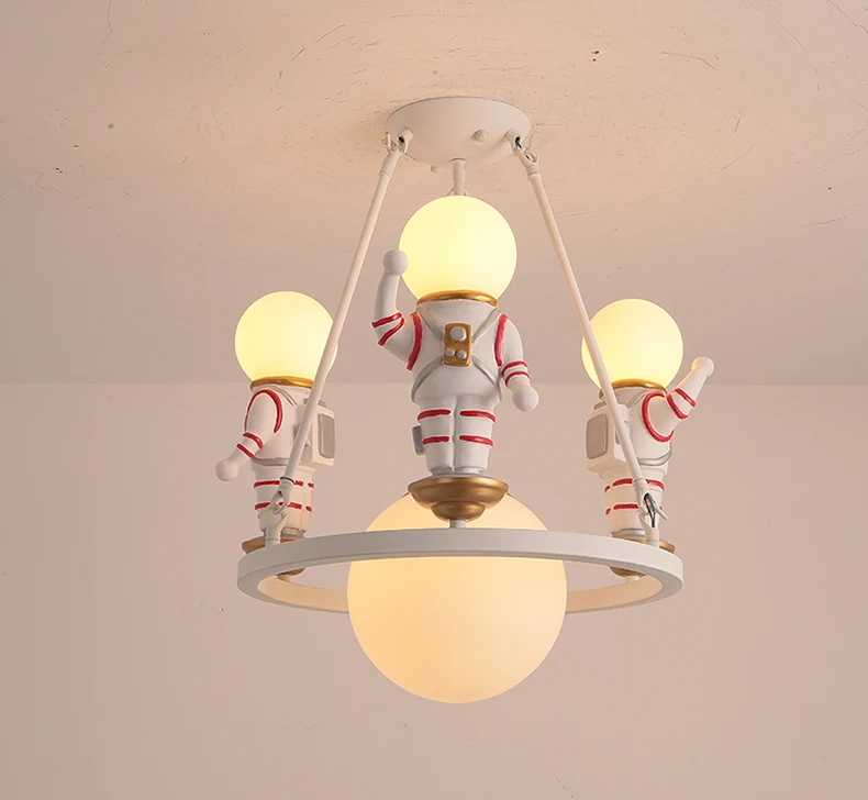 Американский декоративный детский потолочный светильник, бра из стекла, космонавт, космонавт, астронавт, креативный потолочный светильник, светодиодный, для детской спальни, школы