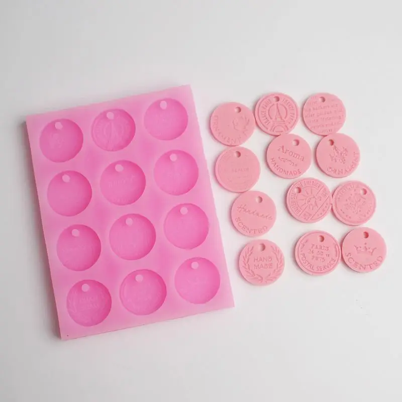 

Round Tag Shape creative silicone mould DIY decoration craft tool fondant cake chocolate mold handmade resin clay soap mold