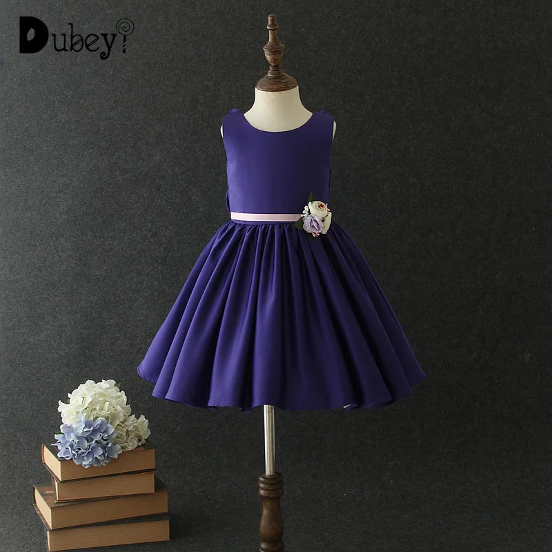 

New Girl Brief Solid Princess Dress Teens Girls Royal Party Dress Elegant Summer Sleeveless Clothes Kids Sundress