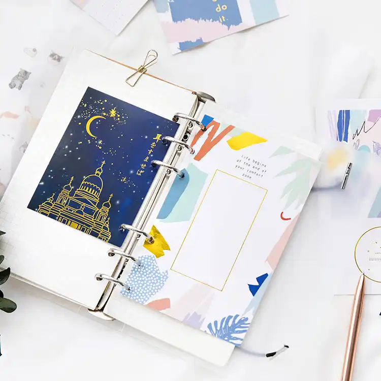 Fromthenon Notebook Index Pages Foil Gold Decorative Cards Planner