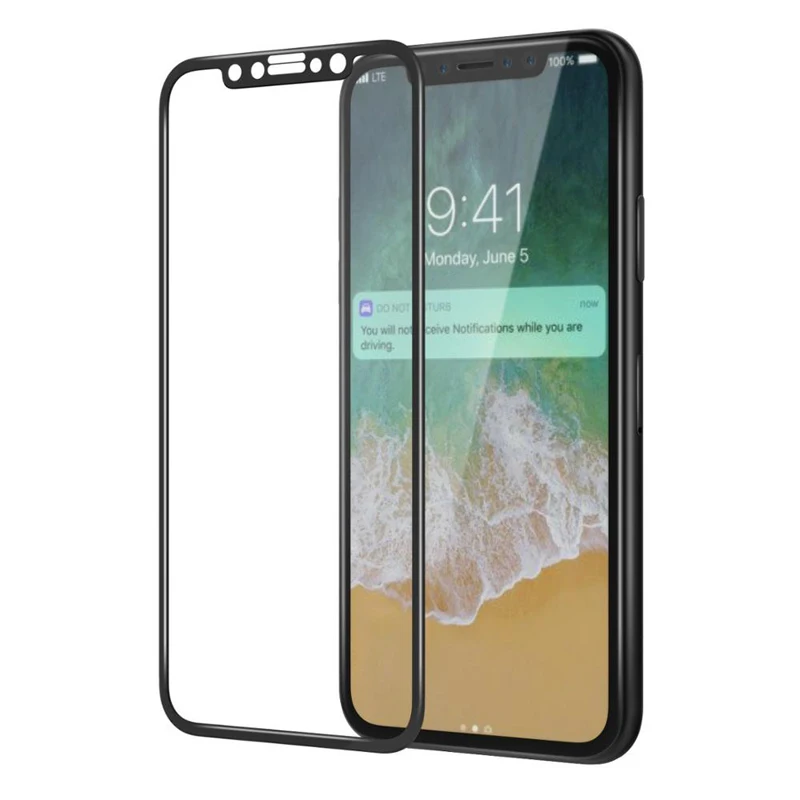 4D переднее закаленное стекло для iPhone X 10 8 Plus 6 6s 7 3D изогнутая полная защита экрана