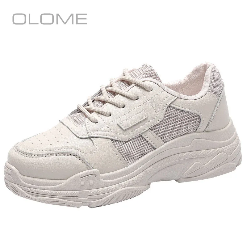 

OLOME Fashion Casual Shoes Mesh Platform Breathable Wild Women Sneakers Ladies Trainers Chaussure Femme