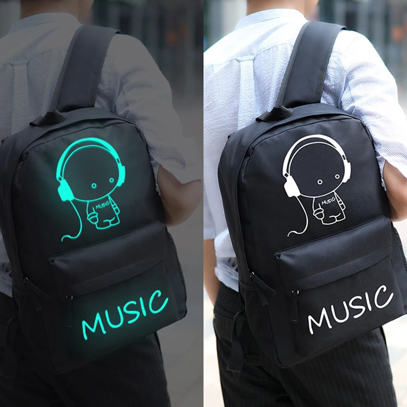DC. MeiLun moda estudiante escuela mochila Anime luminoso USB carga mochila portátil mochila para adolescentes chicos mochila escolar