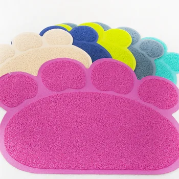 

Pure color cute footprint cat sandpad and PVC multi-functional pet mat for dog 10pcs per package