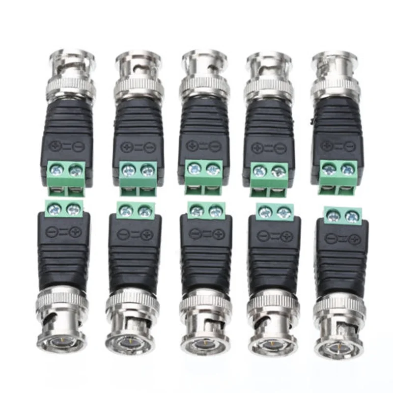 10pcs Male Coax CAT5 To Coaxial BNC Cable Connector Adapter Camera s Joint CCTV Video DC male termi - 4.00001E+12  10pcs Male Coax CAT5 To Coaxial BNC Cable Connector Adapter Camera s Joint CCTV Video DC male termi - 4.00001E+12