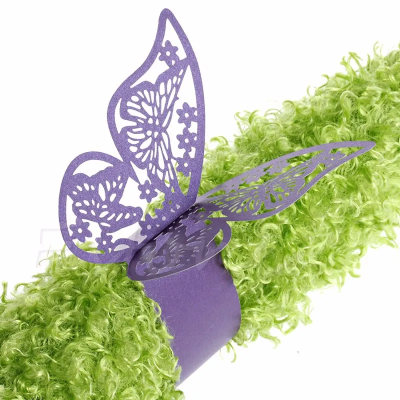 50Pieces/Lot Butterfly Style Laser Cut Porta Guardanapo Paper Napkin Rings napkins Holders Hotel Wedding Favors Table Decoration