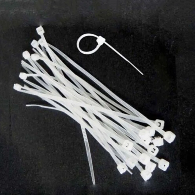 

Top Selling 200/500/1000 PCS Cable Ties Black / White Plastic Length 200mm Width 1.9mm Keep All Messy Cables Neatly In One Place