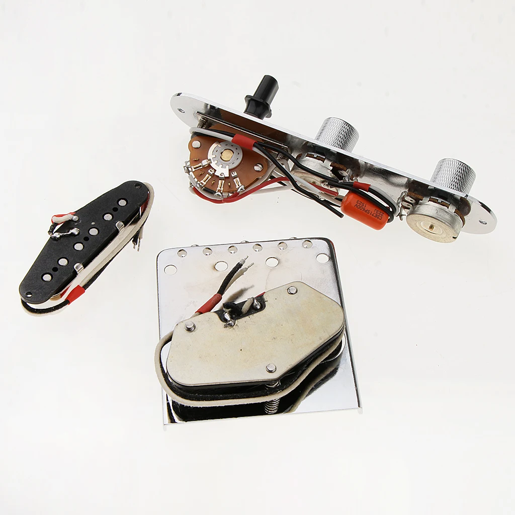 Electric  Guitar Neck Pickup W/Bridge Line Plate Set For Telecaster Electric Guitar 3.37x3.03x0.41inch