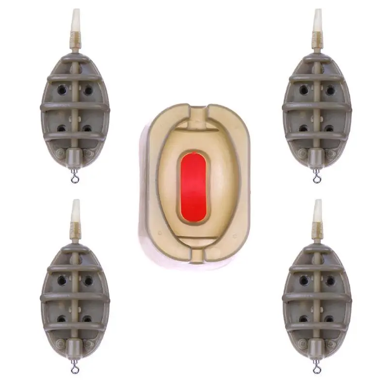 

Inline Method Carp Fishing Feeder 4 Feeders Mould Set Carp Fishing Lead Sinker Lures Bait Holder