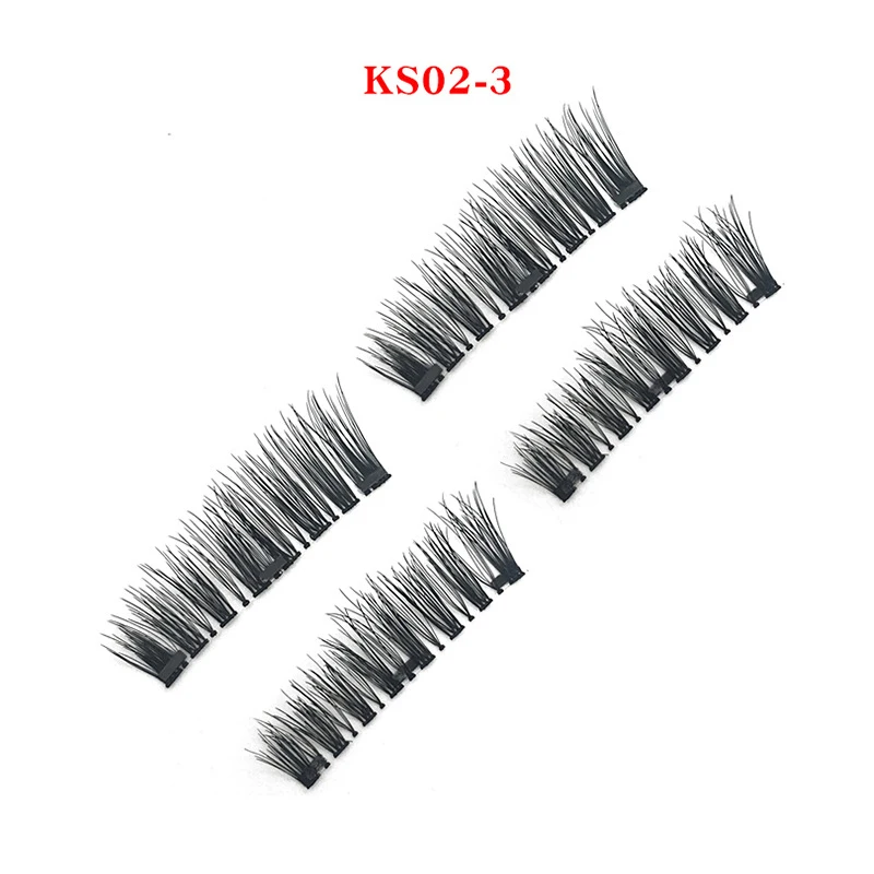 Sinso накладные ресницы на магнитах ресницы с 3 магнитами ручной работы 3D/6D магнит ресницы натуральные накладные макияж ресниц с подарочной Box-KS02-3 - Длина: KS02-3